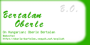 bertalan oberle business card